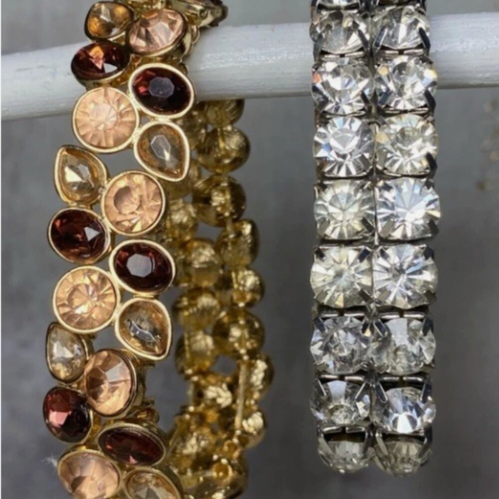 Autumn Glow & Winter Sparkle Crystal Stretch Bracelet Set